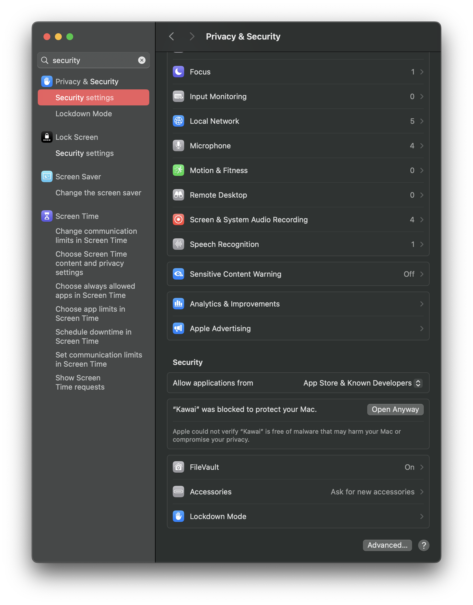 macOS Gatekeeper Warning