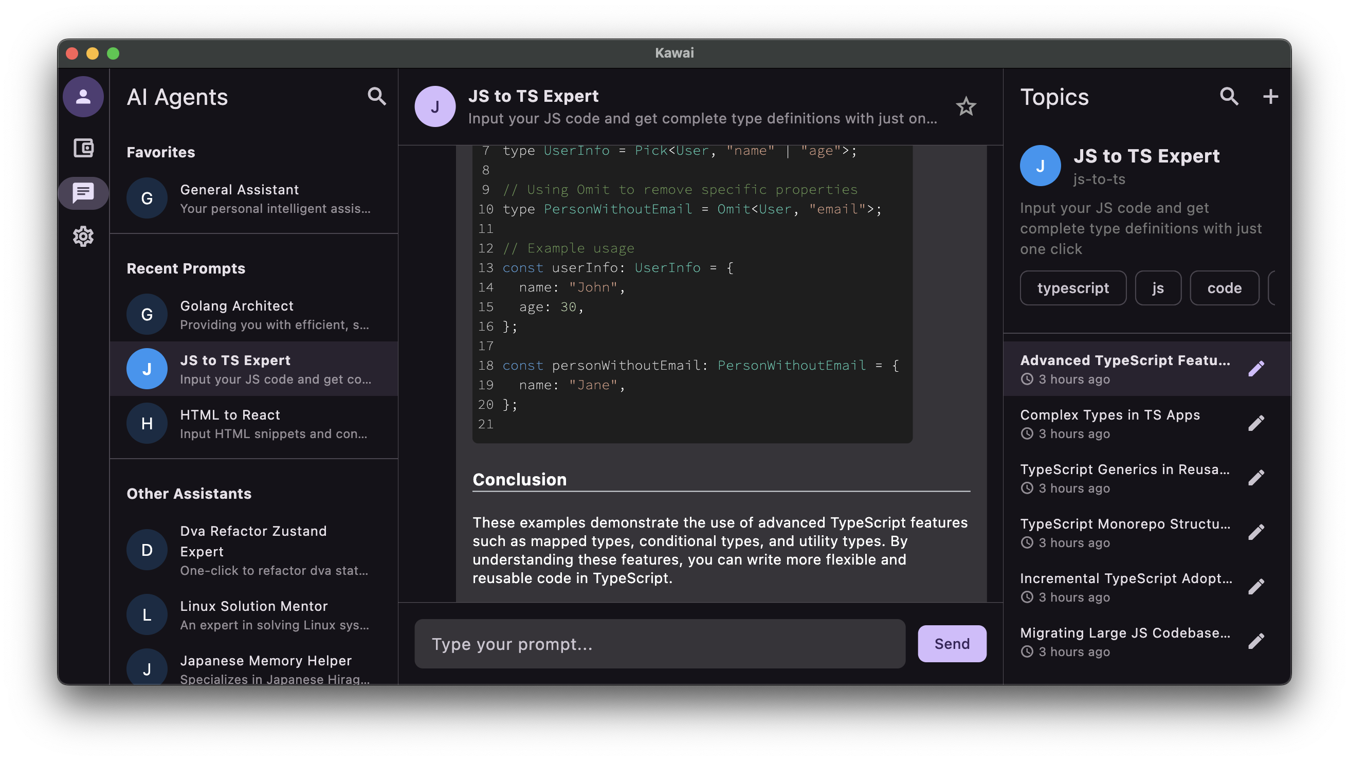 KAWAI App Interface