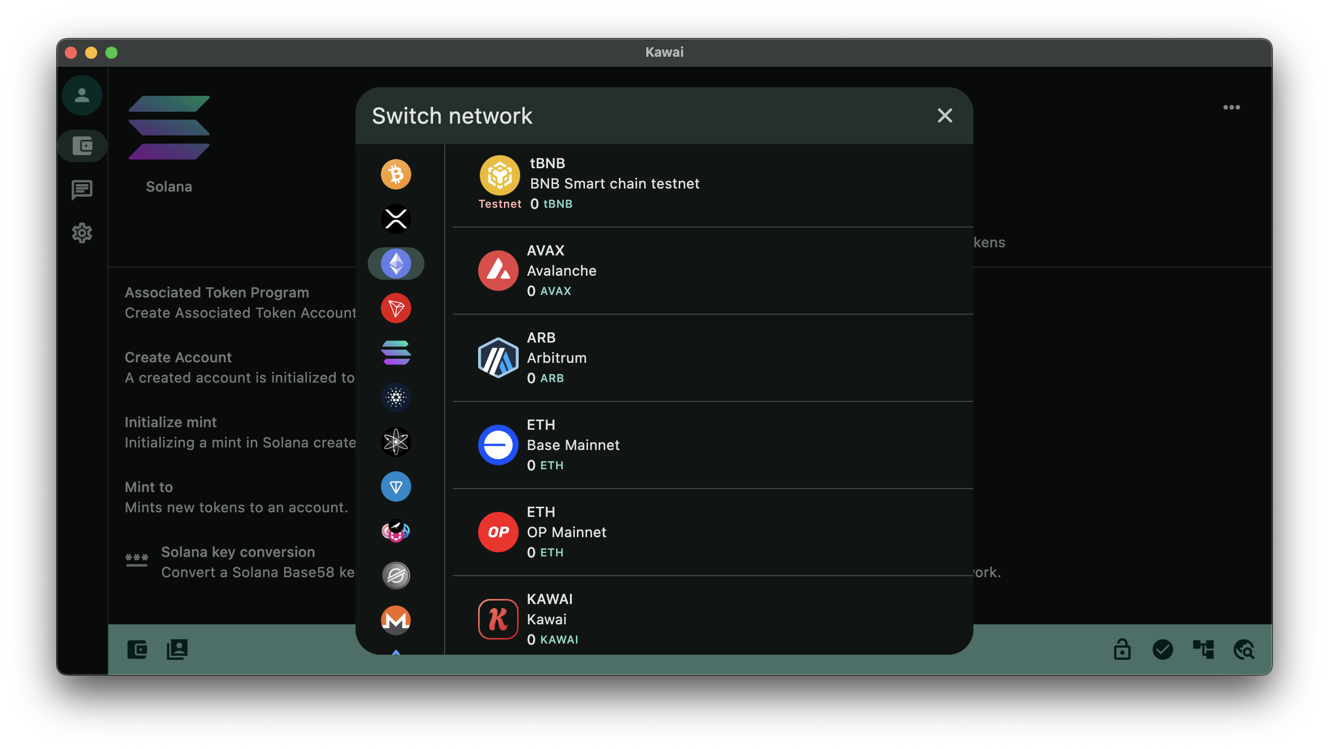 KAWAI Wallet Interface